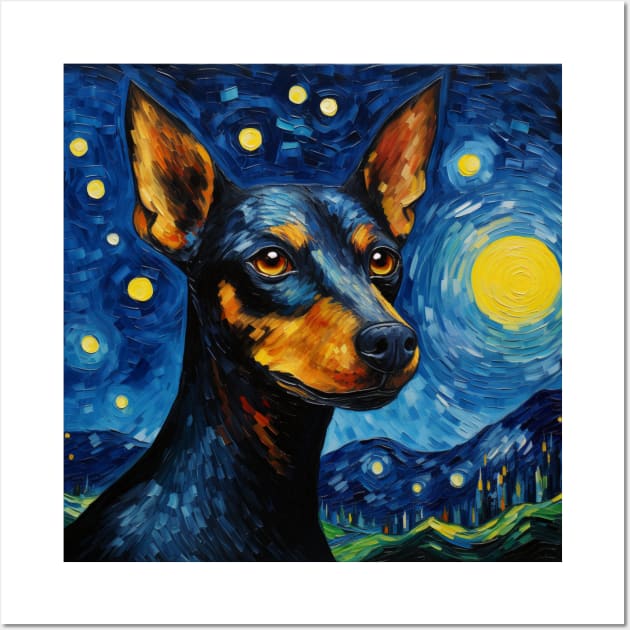 German Pinscher Night Wall Art by NatashaCuteShop